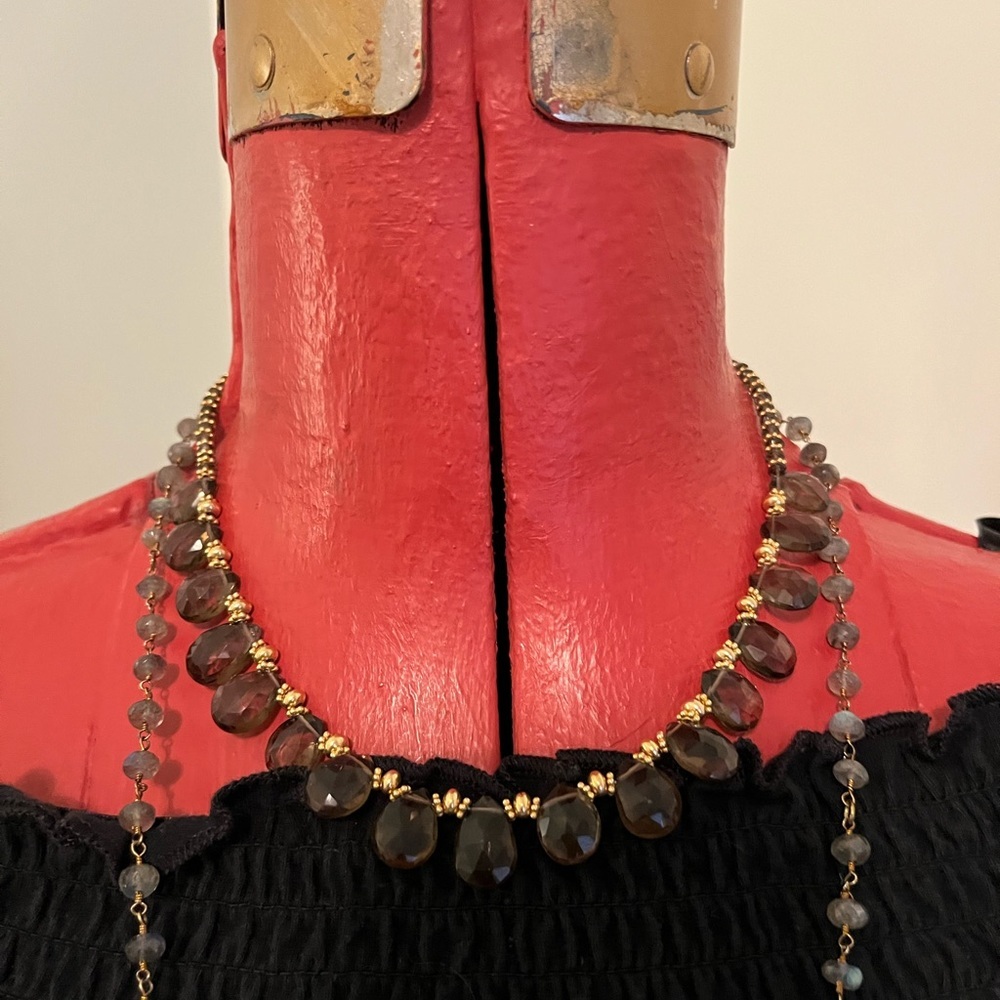 One of a kind Smokey Topaz semi precious necklace $375